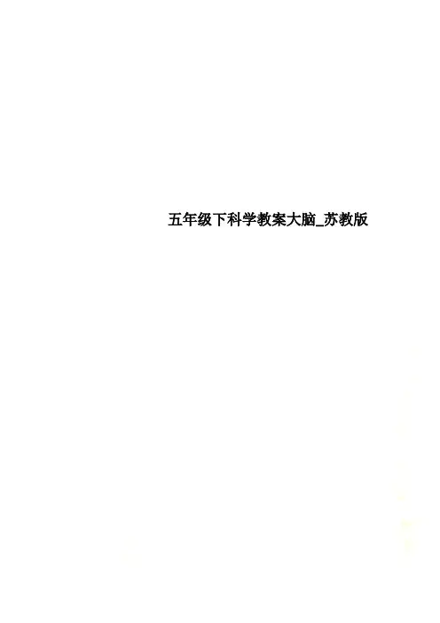 五年级下科学教案大脑_苏教版