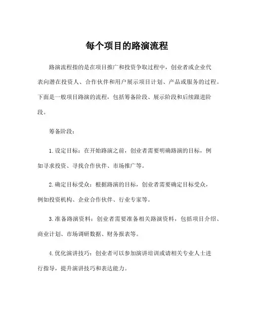 每个项目的路演流程