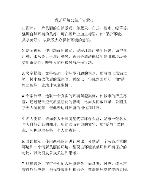 保护环境公益广告素材