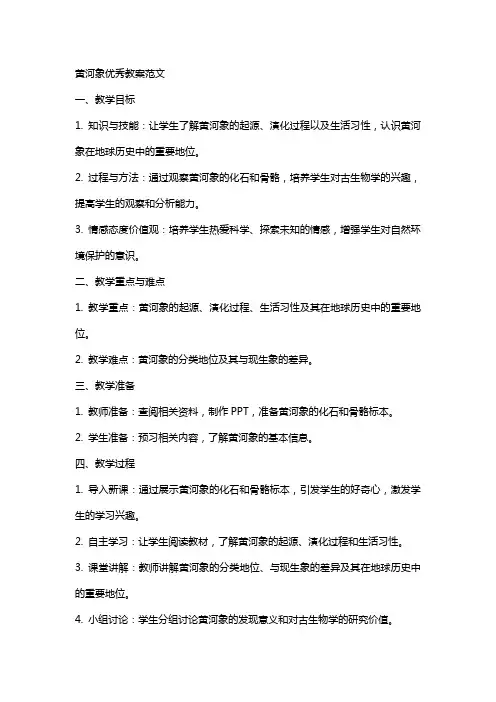 黄河象教案范文