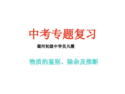 物质的鉴别、分离、除杂、提纯PPT课件
