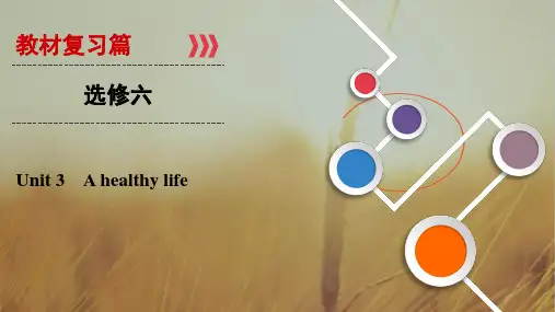 2019大一轮高考总复习英语课件：选修6 Unit 3 A healthy life 精品