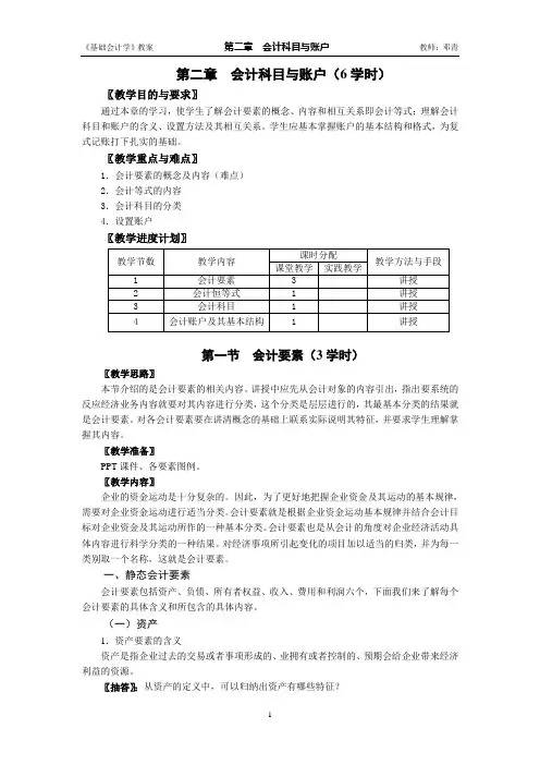 基础会计学02会计科目与账户