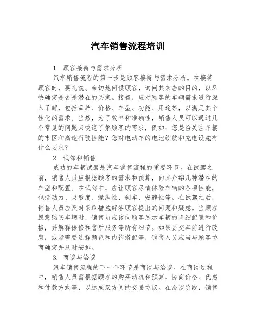 汽车销售流程培训
