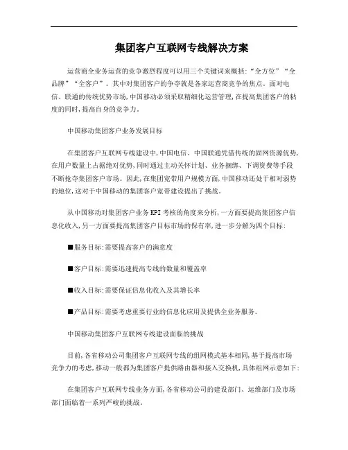 集团客户互联网专线解决方案