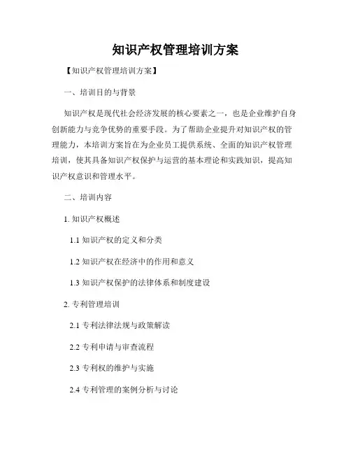 知识产权管理培训方案