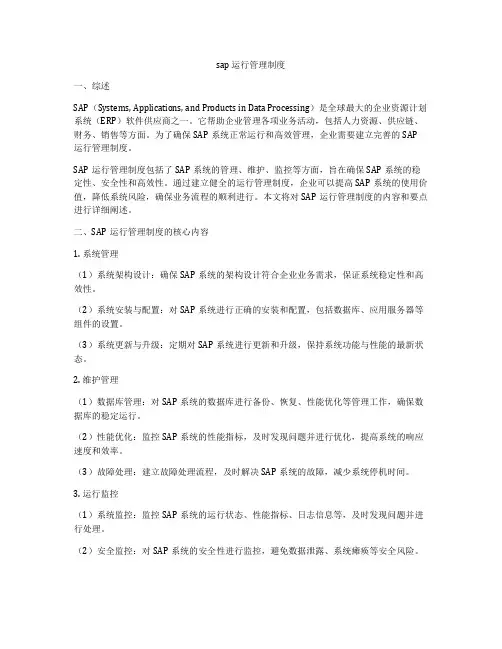 sap 运行管理制度