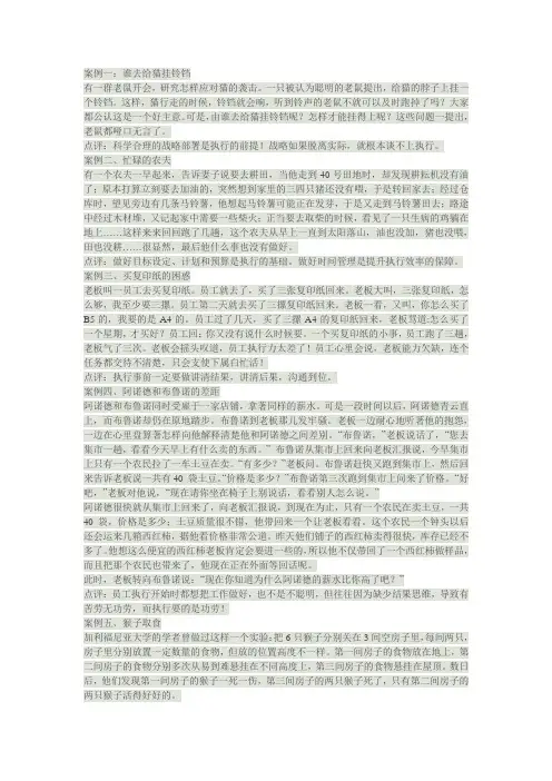 企业团队执行力五大经典案例解析