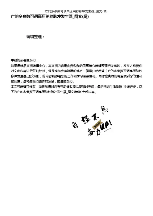 (2021年整理)亡的多参数可调高压纳秒脉冲发生器_图文(精)