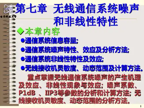 电子科技大学通信射频电路 通信系统噪声和非线性特性 19-24