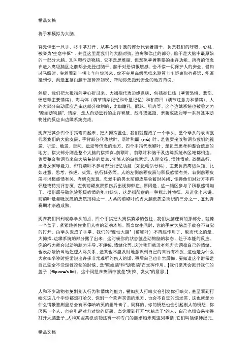 正面管教-手掌大脑资料