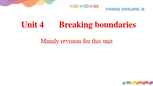 Unit 4 Breaking boundaries课件-高中英语新教材(外研版选择性必修第二册)