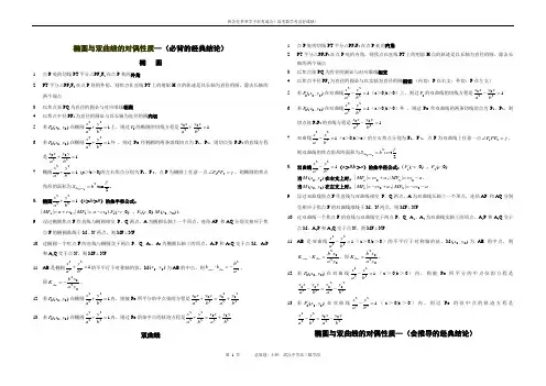 【高考技巧】高考数学椭圆与双曲线的经典必背性质50条