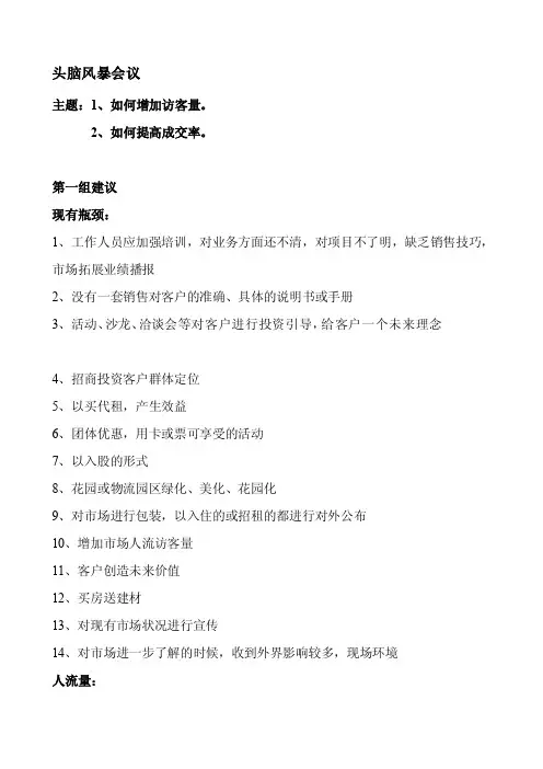 人力资源头脑风暴会议8-10页