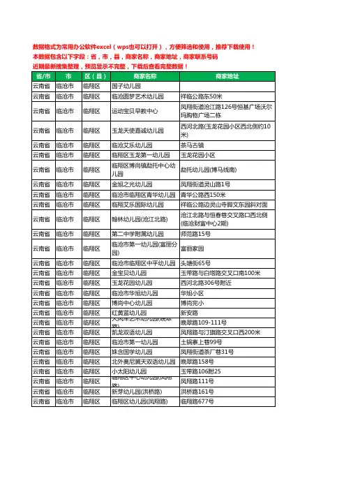 新版云南省临沧市临翔区幼儿园工商企业公司名录名单大全28家