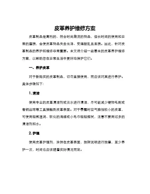 皮革养护维修方案