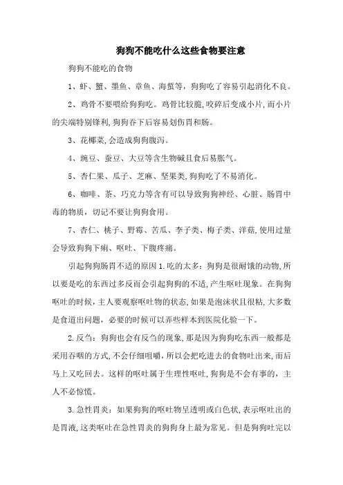 狗狗不能吃什么这些食物要注意