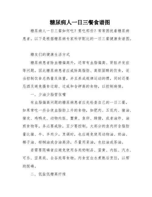 糖尿病人一日三餐食谱图