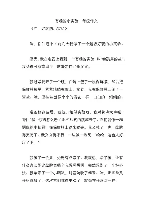 有趣的小实验二年级作文
