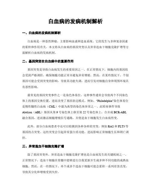 白血病的发病机制解析