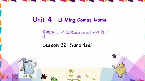 冀教版三年级起点英语六年级下册Lesson22Surprise!