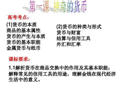 经济生活第一课_神奇的货币