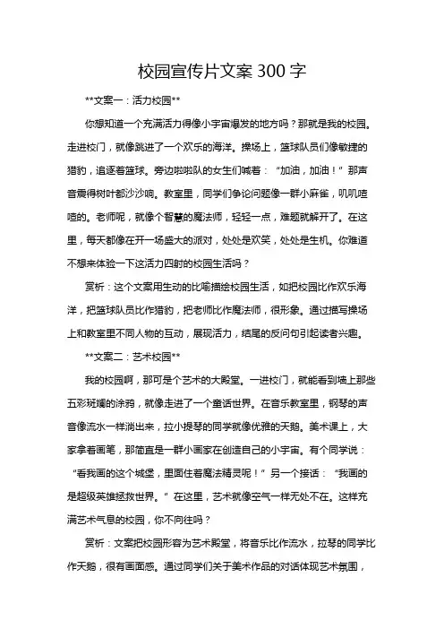 校园宣传片文案300字
