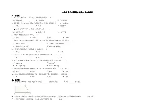 六年级数学下册小升初模拟检测卷-C卷-苏教版