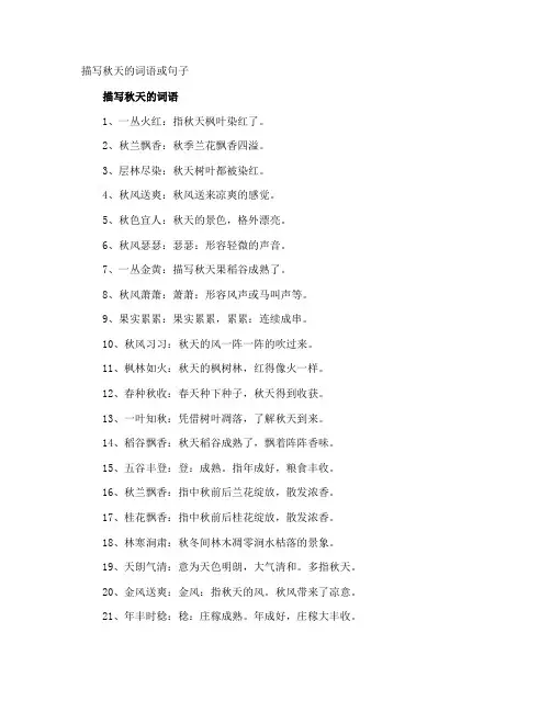描写秋天的词语或句子