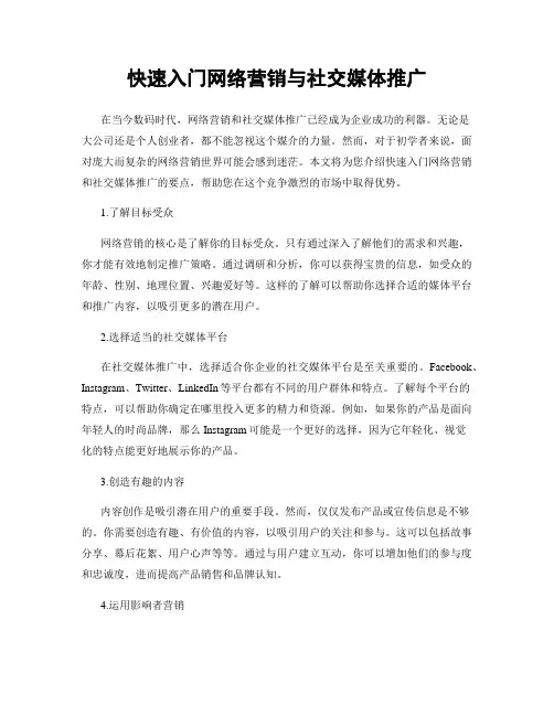 快速入门网络营销与社交媒体推广