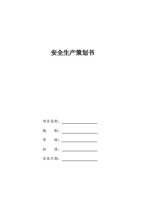 项目安全生产策划书