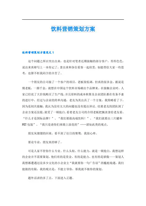 饮料营销策划方案.doc