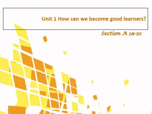 人教版九年英语Unit 1 How can we become good learners  Sec