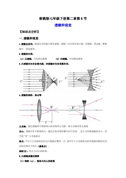 2-6透镜和视觉(解析版)