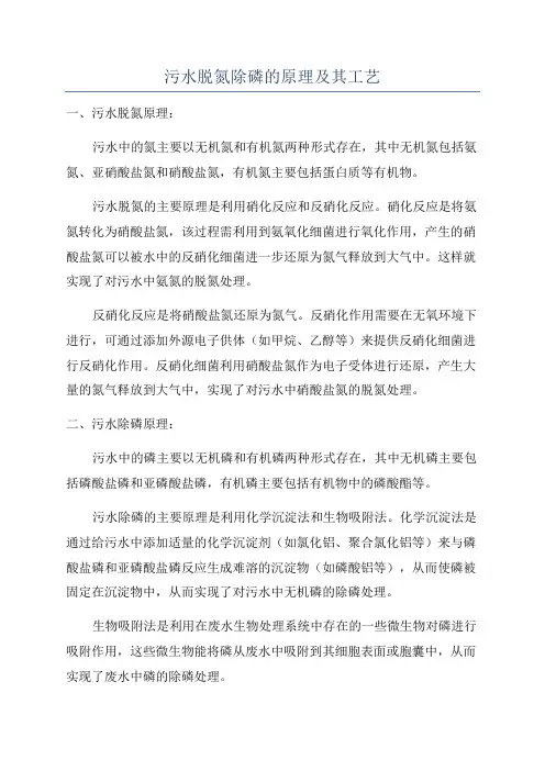 污水脱氮除磷的原理及其工艺