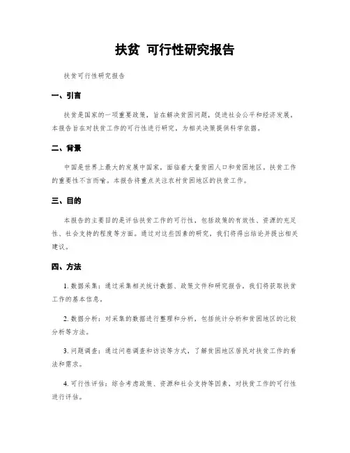 扶贫 可行性研究报告