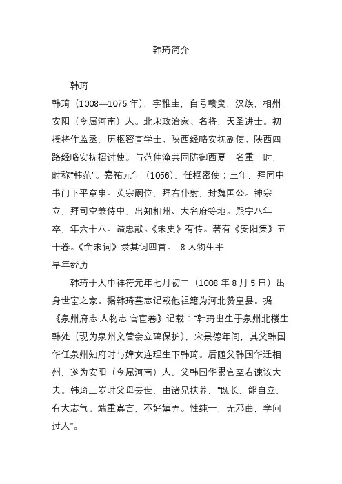 韩琦简介