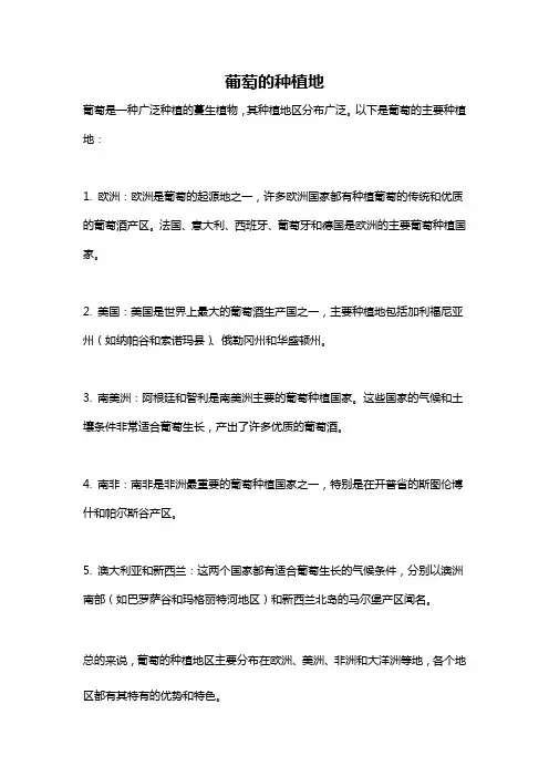 葡萄的种植地