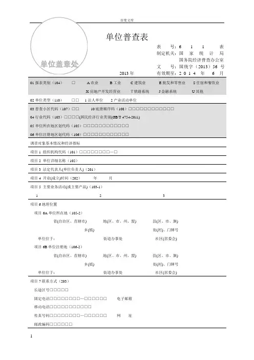 经济普查表电子版