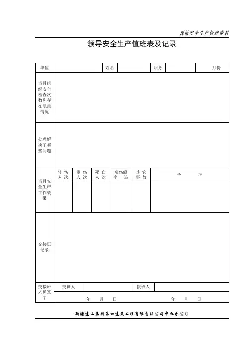 21领导安全值班记录