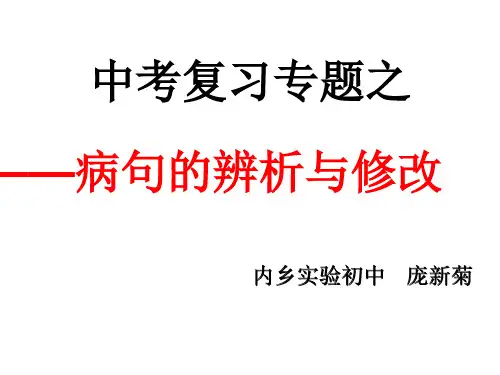 中考复习专题之——病句的辨析与修改ppt课件(17页)