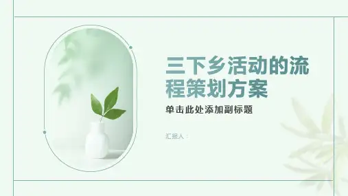 三下乡活动的流程策划方案