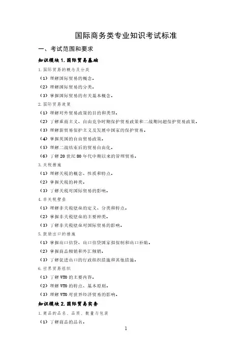 2024年山东职教高考国际商务类专业考试标准(考纲)