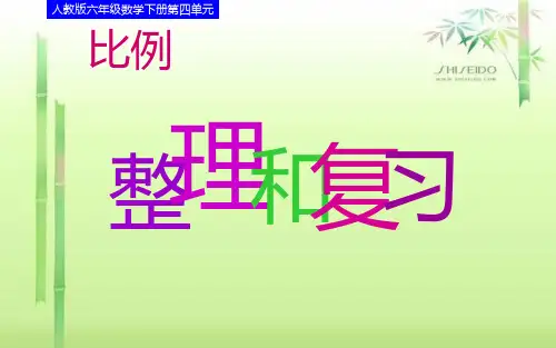 人教版六年级数学下册第四单元 比例整理和复习