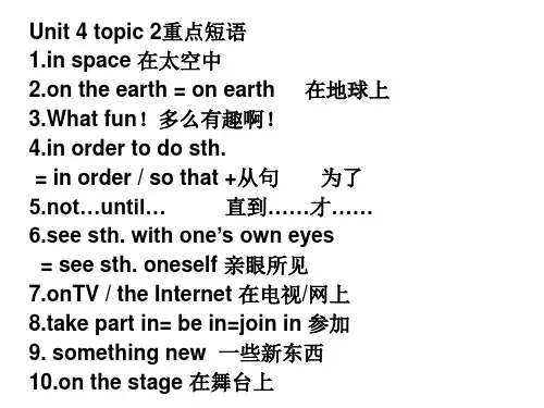 仁爱英语九年级上册unit 4 topic 2重点短语
