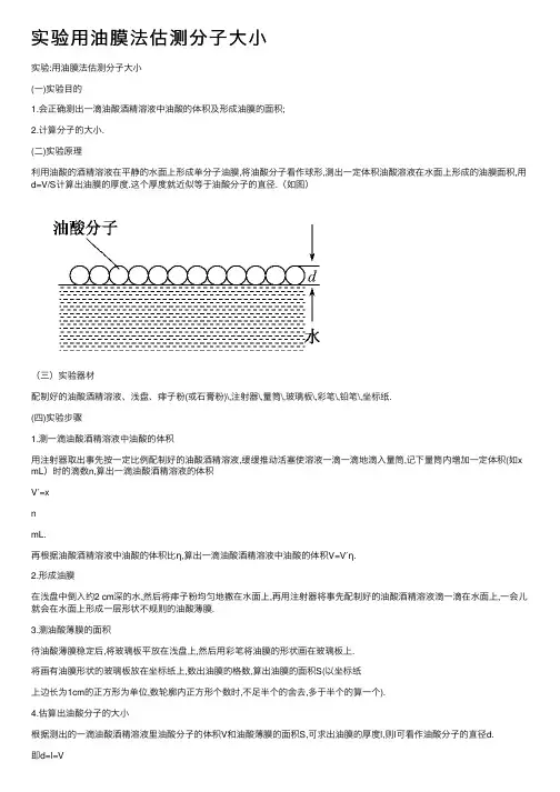 实验用油膜法估测分子大小