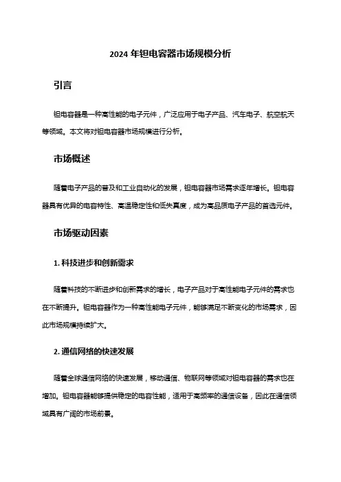 2024年钽电容器市场规模分析