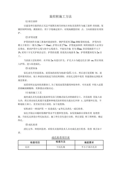 旋挖桩施工方法