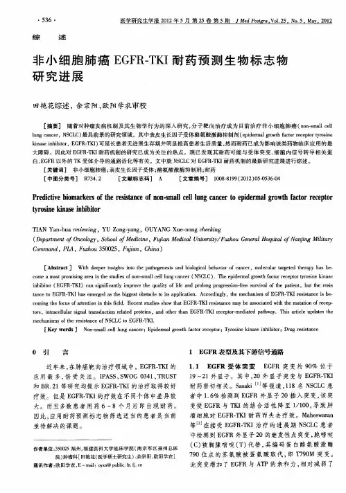 非小细胞肺癌EGFR—TKI耐药预测生物标志物研究进展