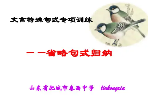 2020年高考文言省略句式归纳(刘)